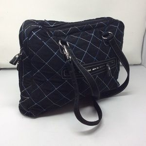 Quilted black Vera Bradley laptop bag.